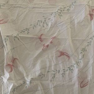 80's Floral Percale Queen Size Flat Sheet 90” X 87” No Iron Vintage